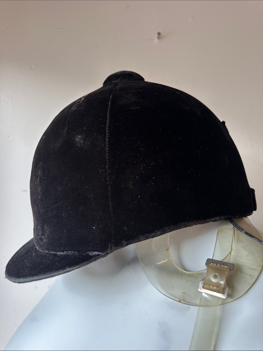 Vintage Classic Black Velvet Somerset hunt cap - Riding Helmet equestrian